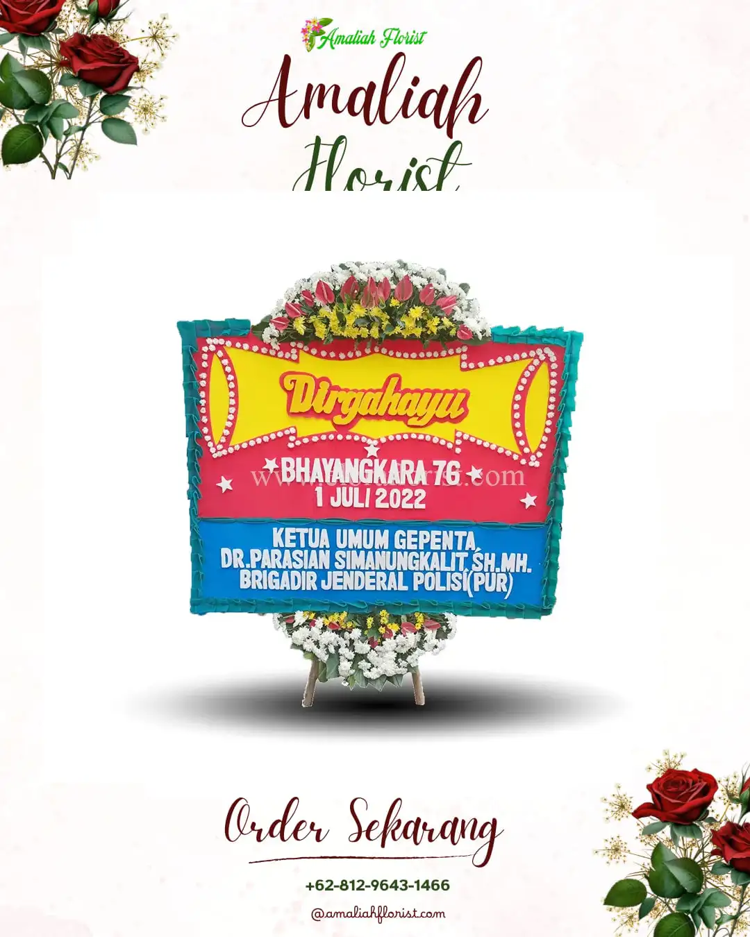 Papan Bunga HUT Ulang Tahun Tanjungkarang Pusat